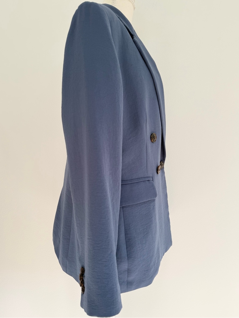 Madewell Rosedale Crepe Blazer Blue Double Breasted Career Jacket Size 10 - Picture 5 of 8
